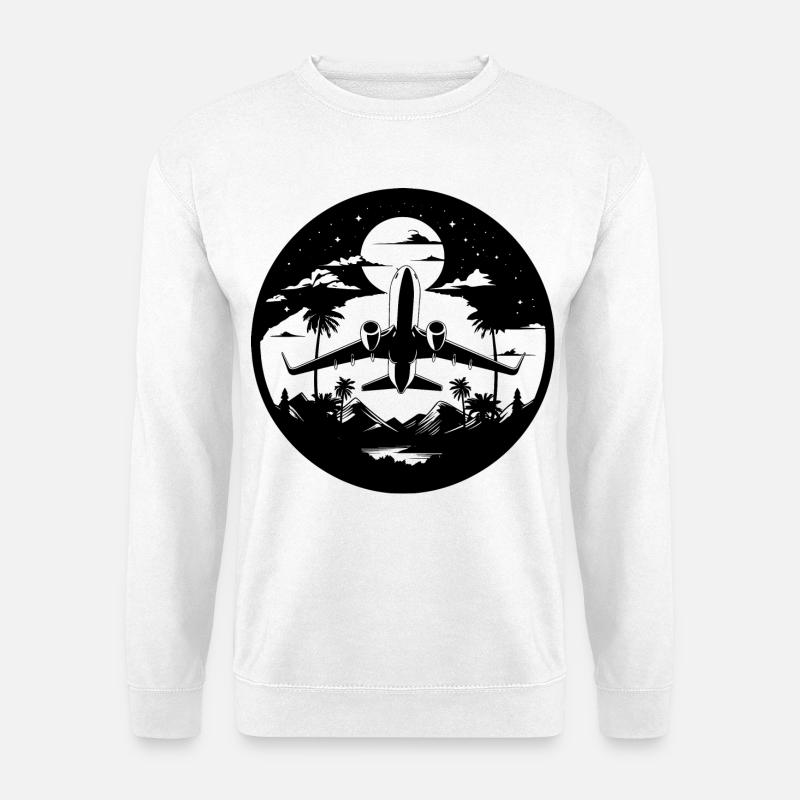 Flugzeug Grafik - Unisex Pullover - Weiß