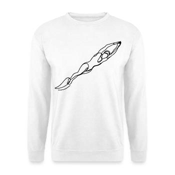Schwimmerin Skizze - Unisex Pullover - Weiß - Vorne