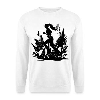 Läuferin Comic Look - Unisex Pullover - Weiß - Vorne