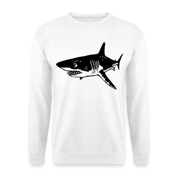 Le requin noir prédateur - Sweat-shirt Unisexe - blanc - Devant