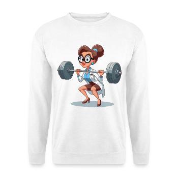Intelligence Training Funny Gym Woman Gift - Unisex Sweatshirt - white - Front