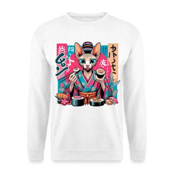 Sushi Sphynx Cat Maki Kimono Gift - Unisex Sweatshirt - white - Front