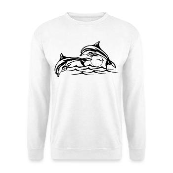 Les dauphins noirs - Sweat-shirt Unisexe - blanc - Devant