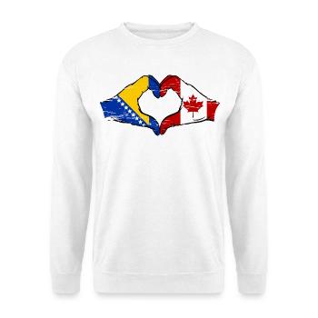 Bosnie Canada drapeau mains forme de coeur utilisé - Sweat-shirt Unisexe - blanc - Devant