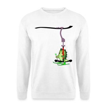 SKI LIFT KIDS SKIING DINOSAUR - Unisex Sweatshirt - white - Front
