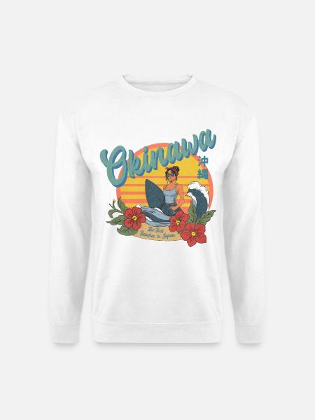 Okinawa Beaches (Halftone Version) - Unisex Pullover - Weiß
