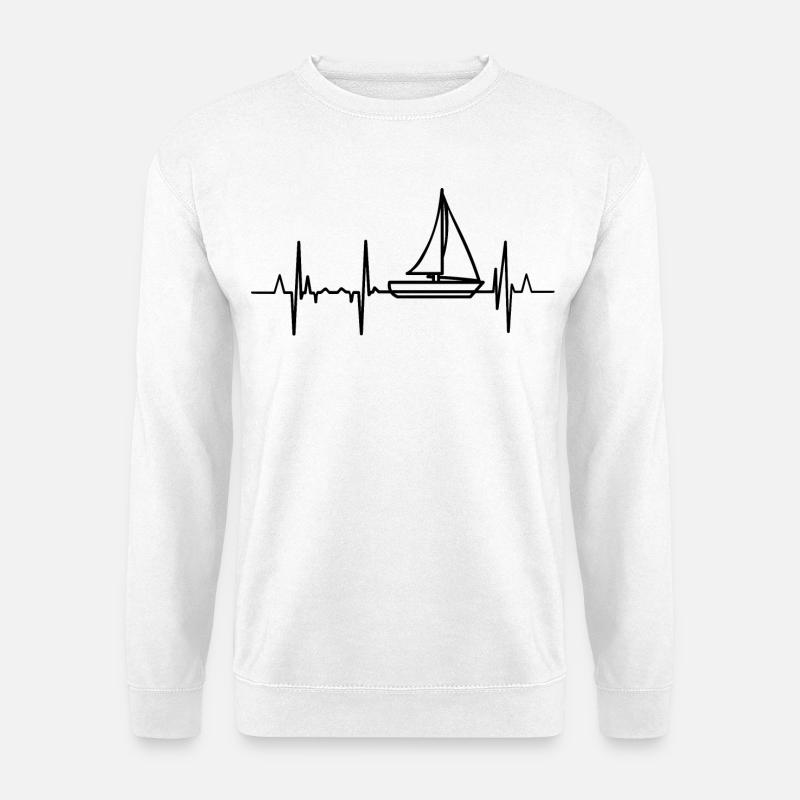 Segler EKG Herzlinie - Unisex Pullover - Weiß