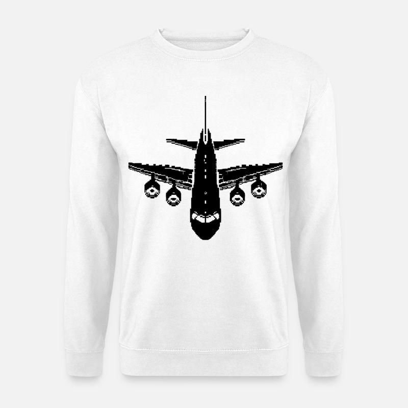 Airplane Pixel Graphics - Unisex Sweatshirt - white