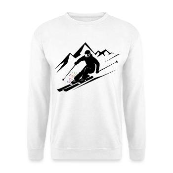 Skifahrer Ski Winter Winterurlaub Wintersport - Unisex Pullover - Weiß - Vorne