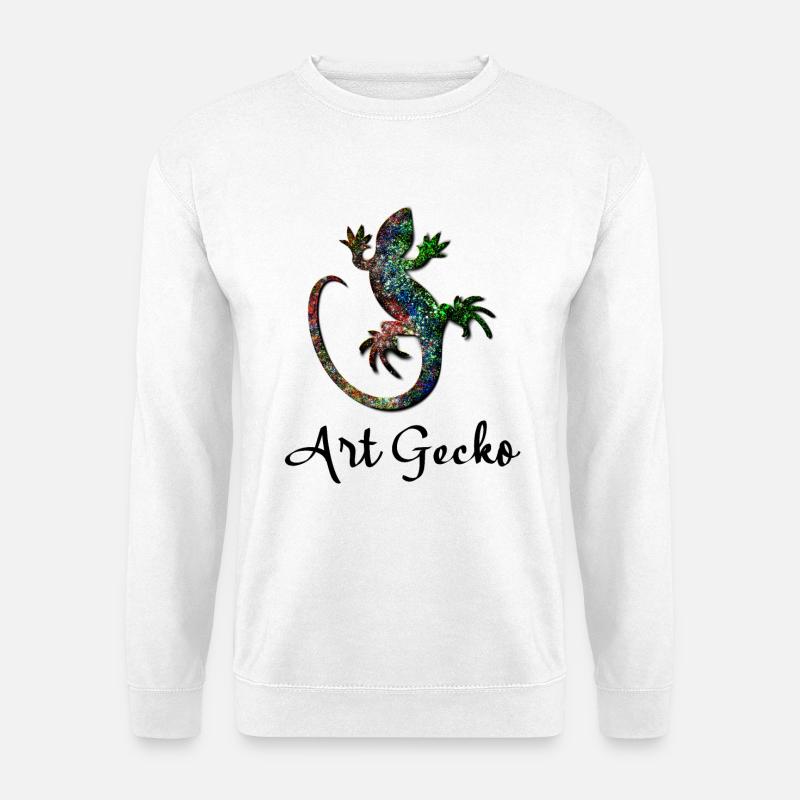 Bunter Gecko - Art Gecko - Unisex Pullover - Weiß