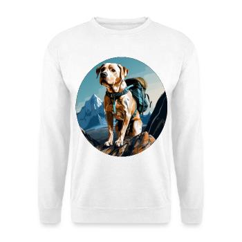 Hunde Wandern / Bergsteiger Hund - Unisex Pullover - Weiß - Vorne