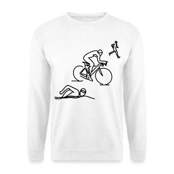 Triathlet Skizze - Unisex Pullover - Weiß - Vorne