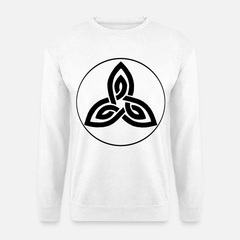 Schwarze keltische Blume - Unisex Pullover - Weiß