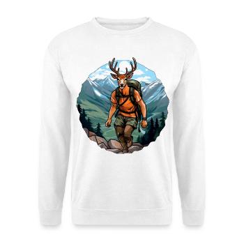 Randonnée avec le cerf / Alpinisme Cerf - Sweat-shirt Unisexe - blanc - Devant