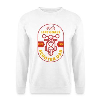 Scooter Dad – Life Goals Retro Roller - Unisex Pullover - Weiß - Vorne