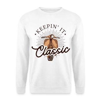 Keepin' It Classic – Vintage Scooter Look - Unisex Sweatshirt - white - Front