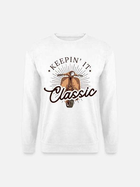 Keepin’ It Classic – Vintage Scooter Look - Unisex Pullover - Weiß