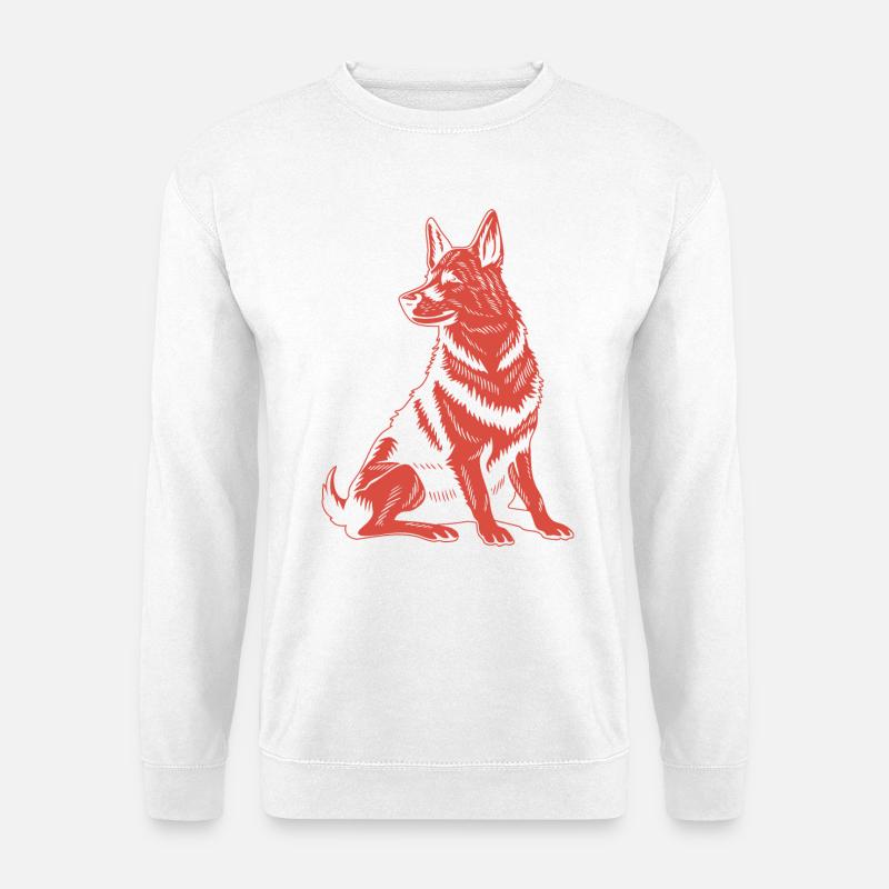 Treuer Schäferhund – Klassische Hundegrafik - Unisex Pullover - Weiß