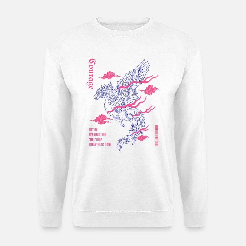 Courage – Phönix der Wiedergeburt - Unisex Pullover - Weiß