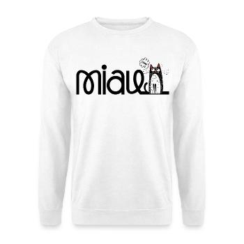 lustige MIAU - Katze - Unisex Pullover - Weiß - Vorne