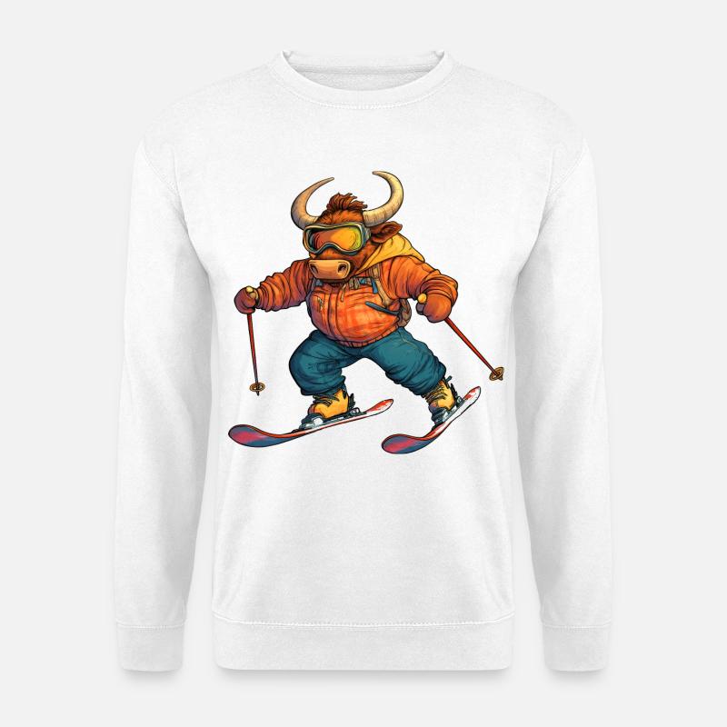 Ski Stier - Unisex Pullover - Weiß