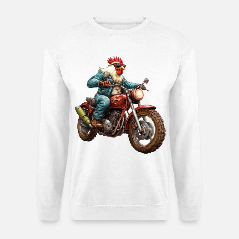 Chickens Motorcycle - Unisex Sweatshirt - white