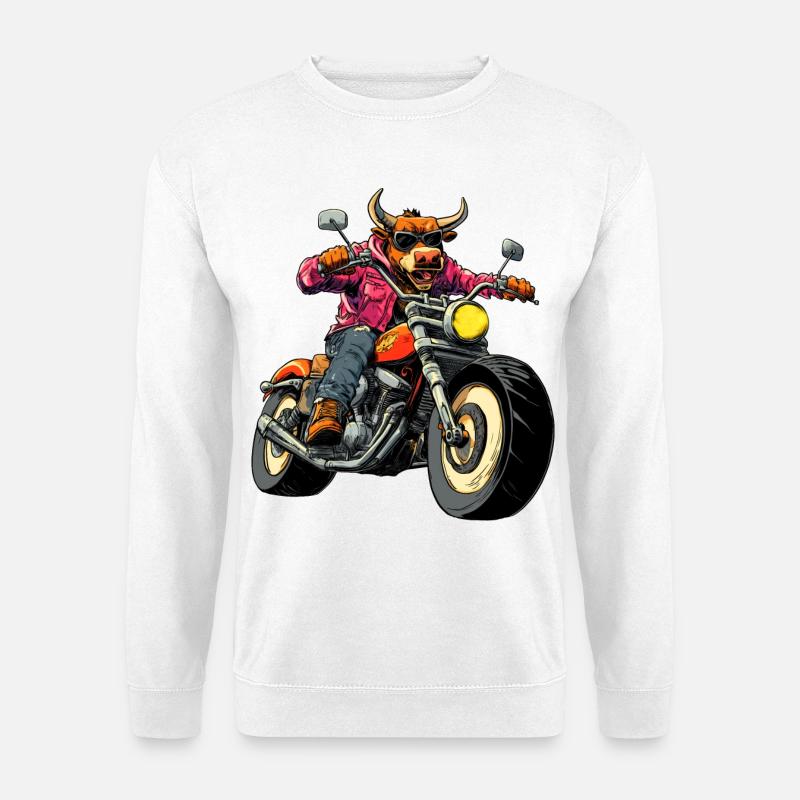 Stiere Motorrad - Unisex Pullover - Weiß