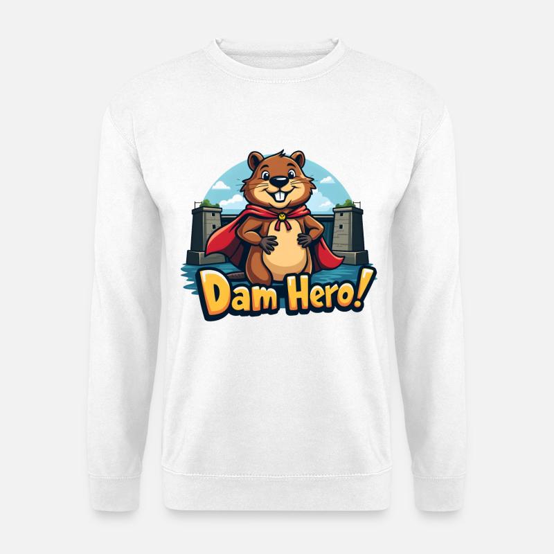 Beaver Hero – Dam Hero! - Unisex Pullover - Weiß