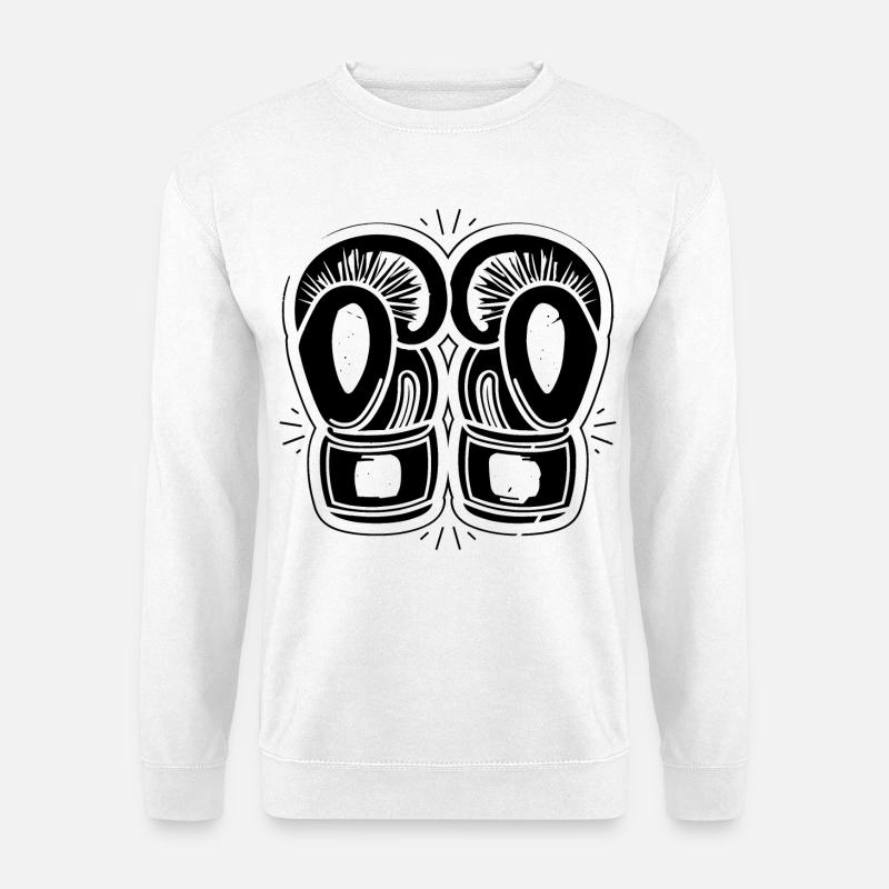 Boxhandschuhe Zeichnung - Unisex Pullover - Weiß