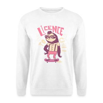 License to Chill – Vintage Sloth Style - Unisex Sweatshirt - white - Front