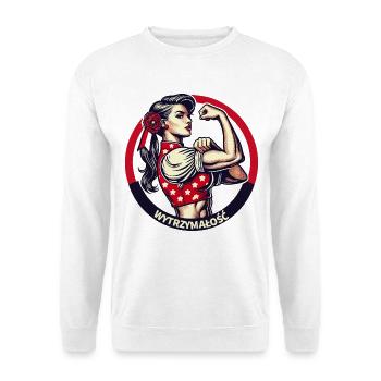 Stärke starke Frau Polin Polen retro Geschenk - Unisex Pullover - Weiß - Vorne