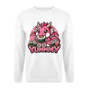 Dragon Maki Sushi Yummy Kawaii Gift - Unisex Sweatshirt - white - Front