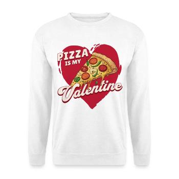 Pizza ist mein Valentine – Lustiger Valentinstag - Unisex Pullover - Weiß - Vorne