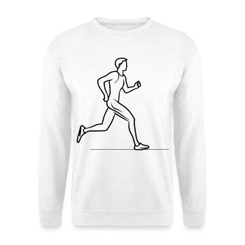 Jogger Junge Strichzeichnung - Unisex Pullover - Weiß - Vorne