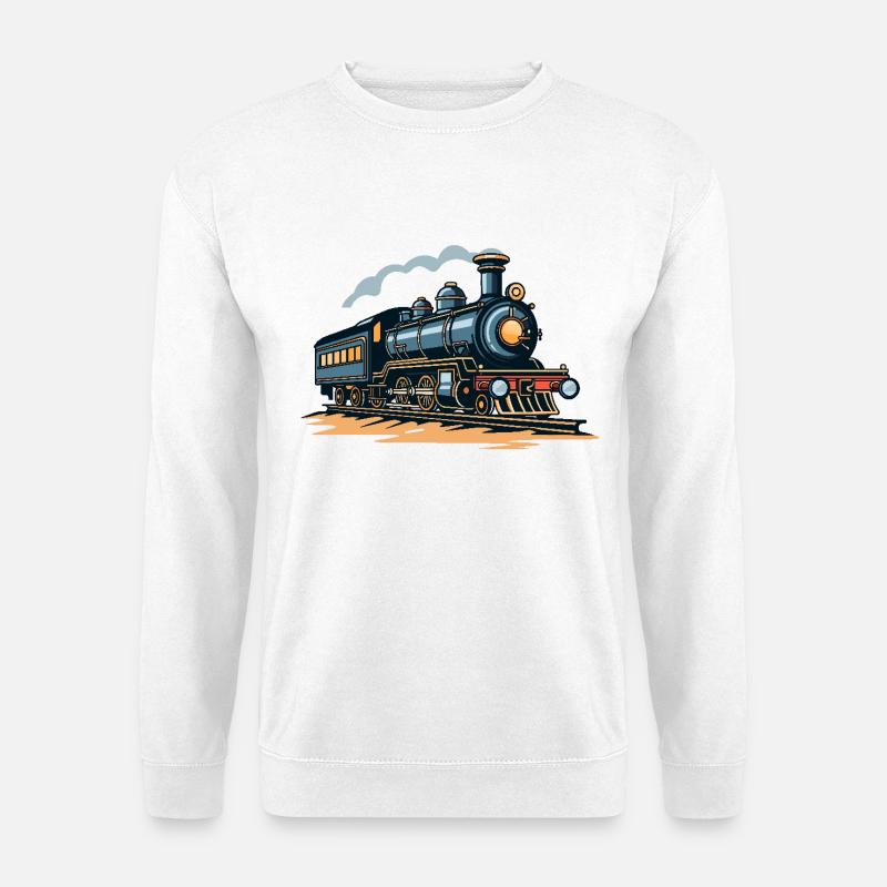 Eisenbahn Illustration - Unisex Pullover - Weiß