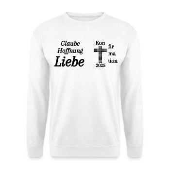 Confirmation 2025 Foi Espérance Amour Bible - Sweat-shirt Unisexe - blanc - Devant