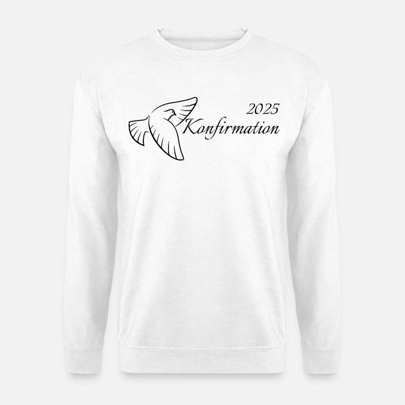 Konfirmation 2025 fliegende Taube Heiliger Geist - Unisex Pullover - Weiß