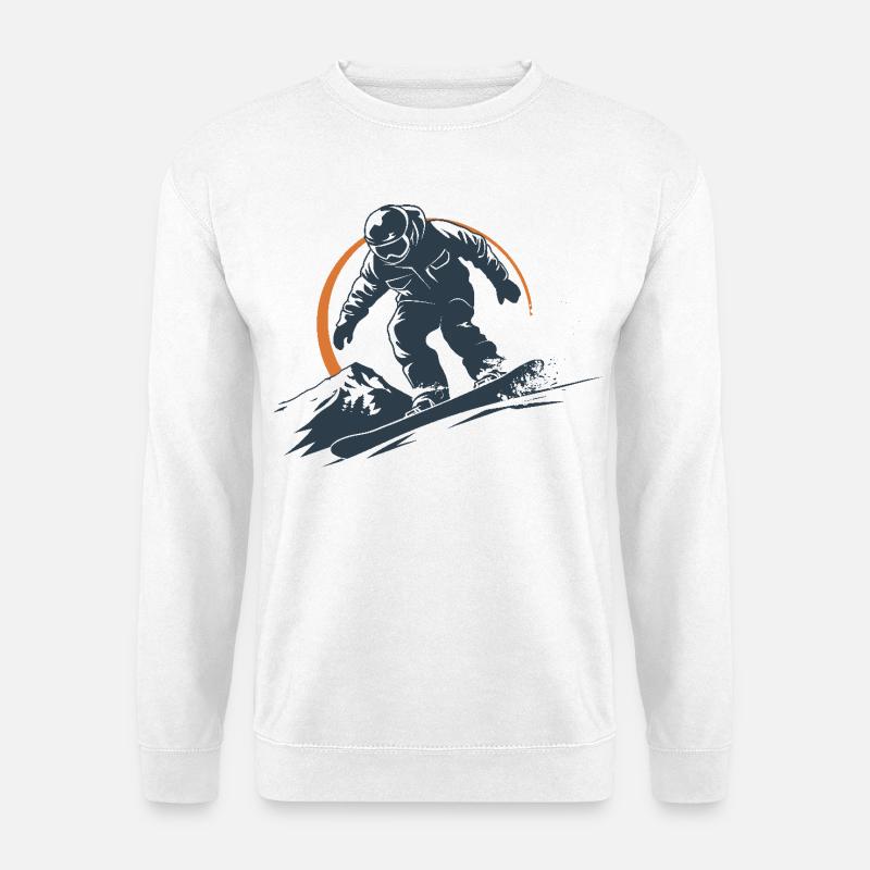 Snowboarder Grafik - Unisex Pullover - Weiß