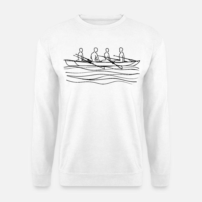 Rudermannschaft Line Art - Unisex Pullover - Weiß