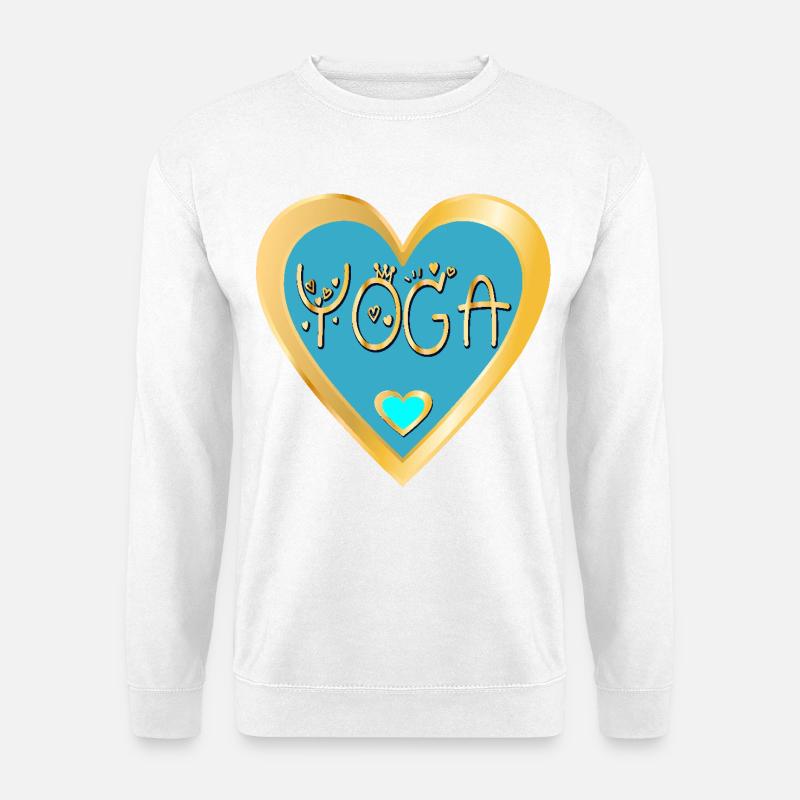 HERZ YOGA KRONE - Unisex Pullover - Weiß
