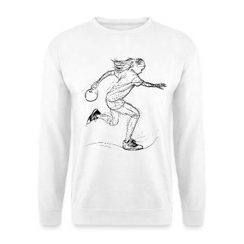 Bowlingspielerin Zeichnung - Unisex Pullover - Weiß - Vorne