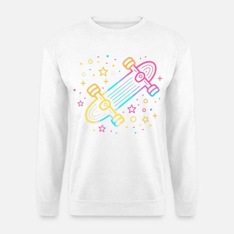 Skateboarding Cartoon Look - Unisex Pullover - Weiß
