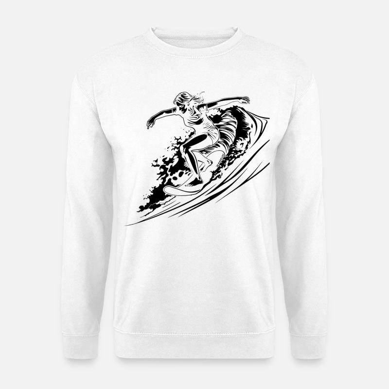 Surfen Mädchen - Unisex Pullover - Weiß
