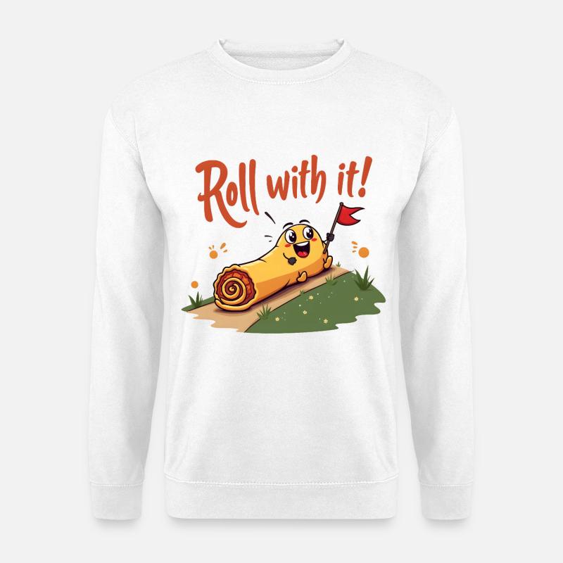Roll With It Egg Roll - Unisex Sweatshirt - white