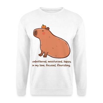 Relaxed Capybara – Flourishing Mood - Unisex Sweatshirt - white - Front