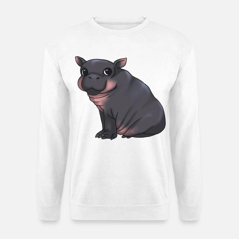 Süßes Baby-Flusspferd – Knuddelalarm! - Unisex Pullover - Weiß