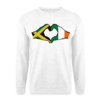Jamaika Irland Hände Herzform - Unisex Pullover - Weiß - Vorne