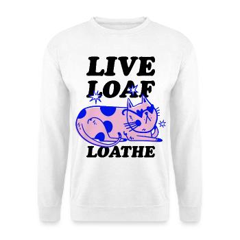 Chill Cat – Lässige Retro-Katze - Unisex Pullover - Weiß - Vorne