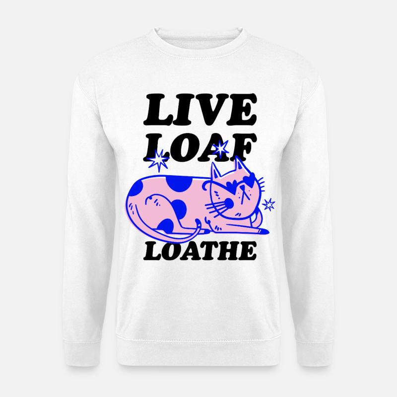 Chill Cat – Casual Retro Cat - Unisex Sweatshirt - white