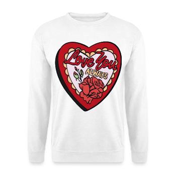 Love You Always – Romantisches Retro-Herz - Unisex Pullover - Weiß - Vorne